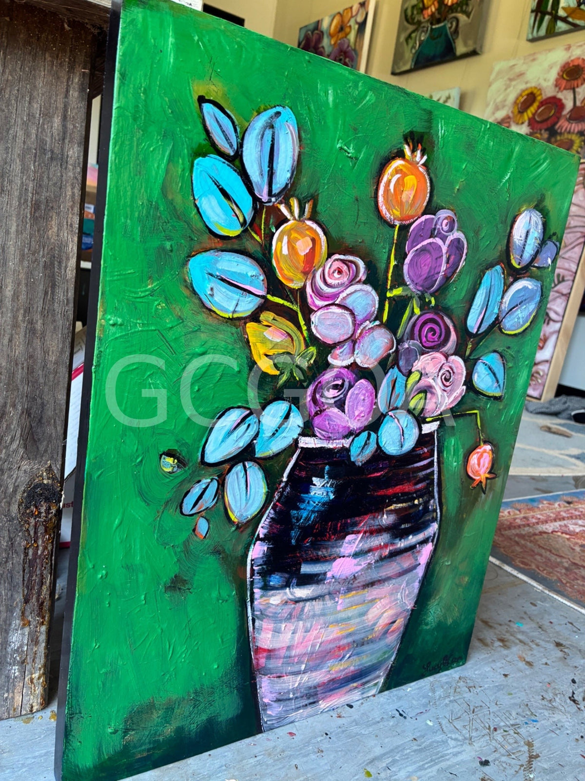 Pottery Vase with Roses - Gold Coast Gallery Of ArtLucy Car