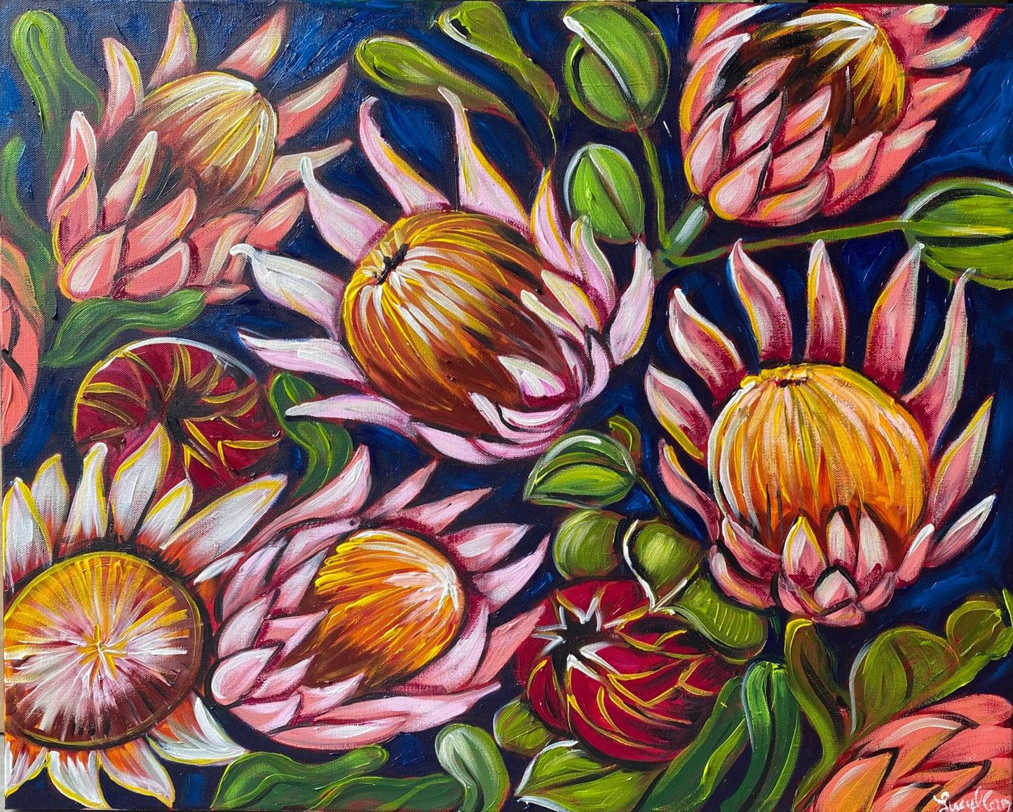 Proteas a Plenty - Original Art - Gold Coast Gallery Of ArtLucy Car
