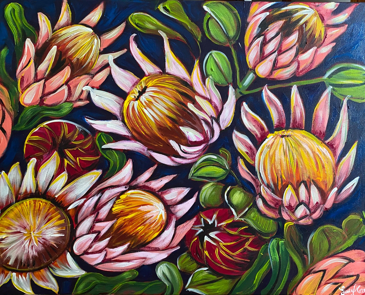 Proteas a Plenty - Original Art - Gold Coast Gallery Of ArtLucy Car