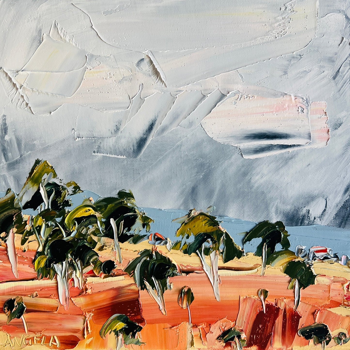 Rain Over Land - Original Art - Gold Coast Gallery Of ArtAngela Hawkey