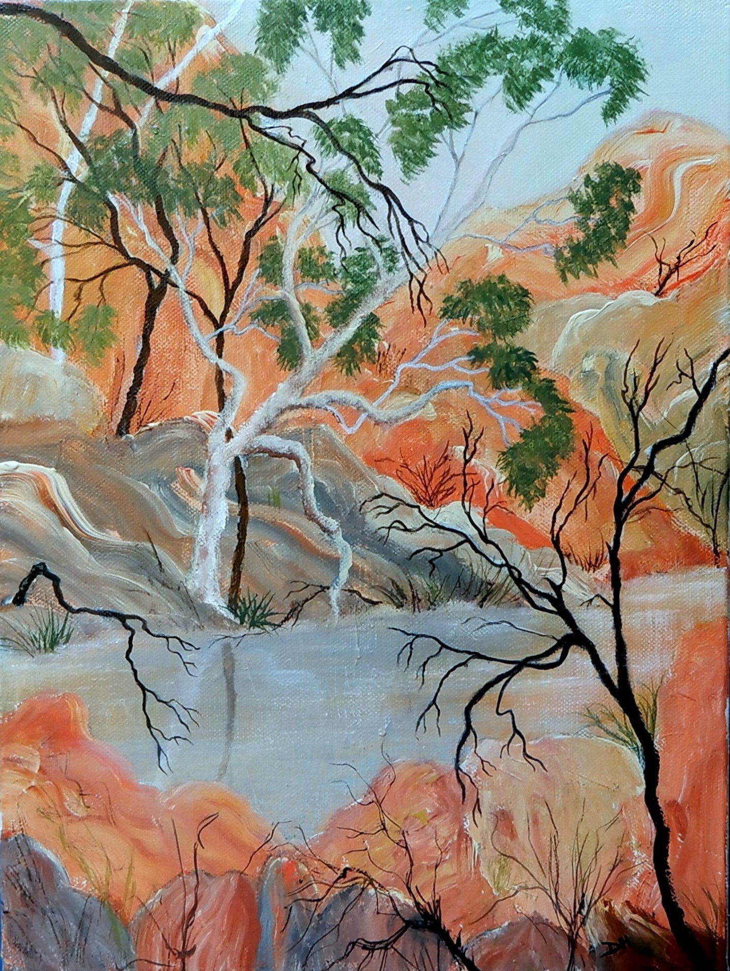 Red Centre Waterhole - Original Art - Gold Coast Gallery Of ArtDoodie Herman