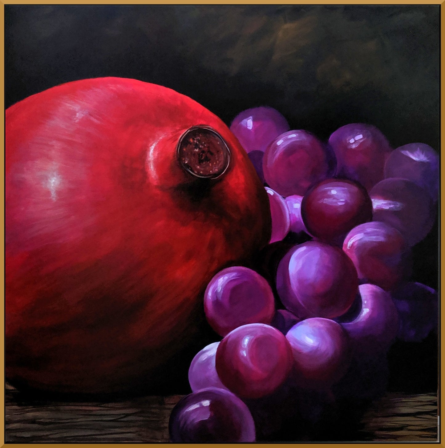 Roman Summer Pomegranate And Purple Grapes - Original Art - Gold Coast Gallery Of ArtYvonne Wells