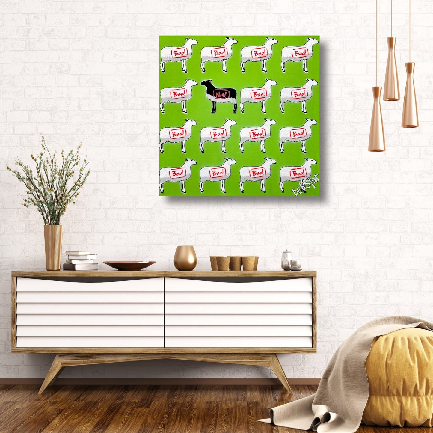 The Black Sheep - Green - Gold Coast Gallery Of ArtDeborah Lang
