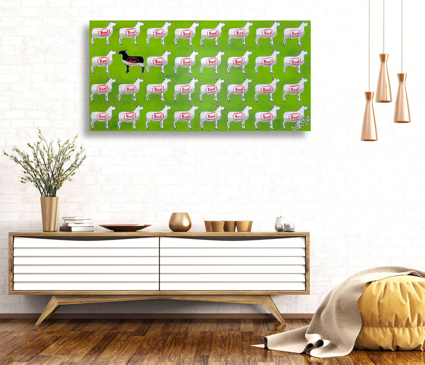 The Black Sheep - Green 2 122cm x 61cm - Gold Coast Gallery Of ArtDeborah Lang
