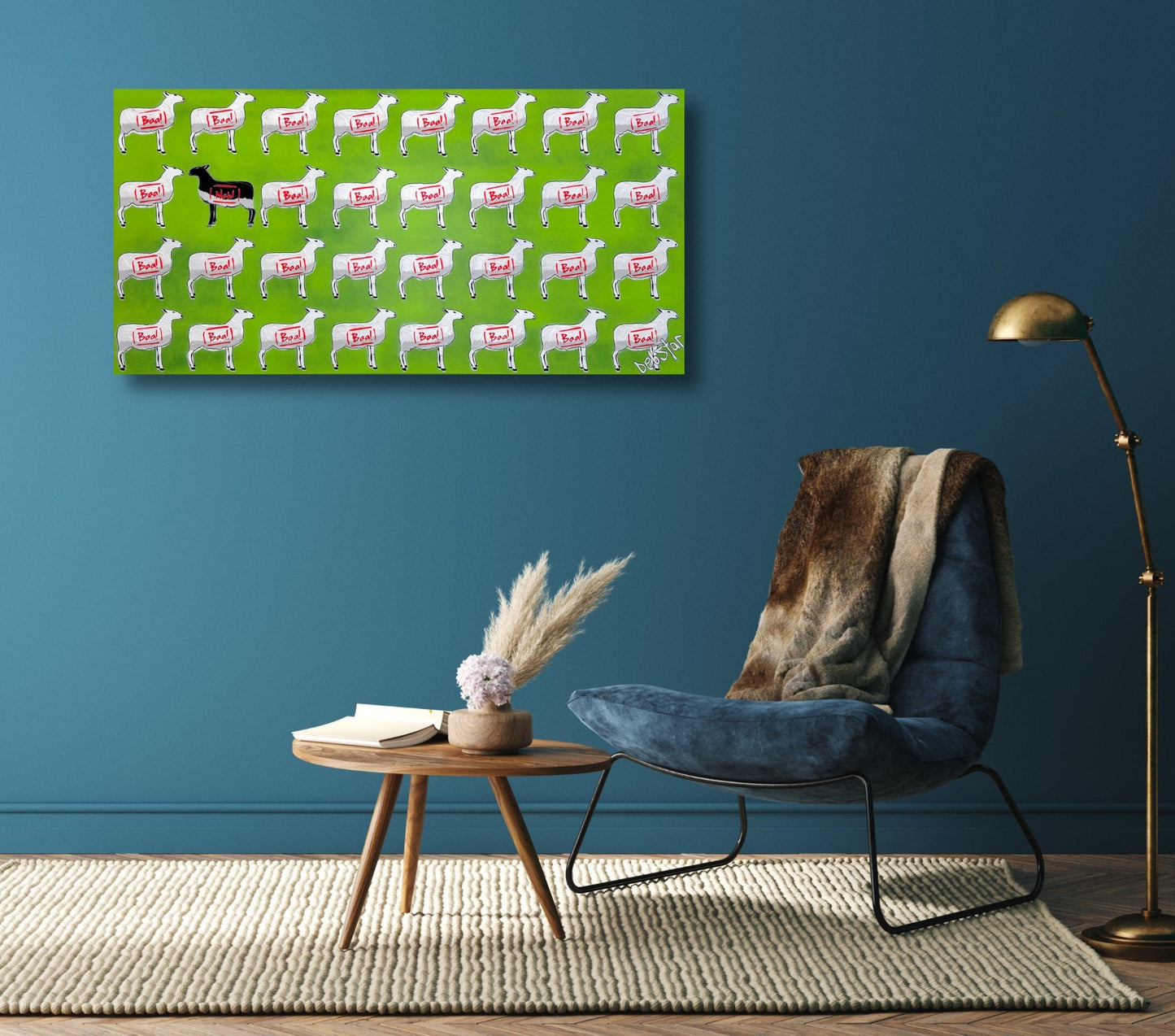The Black Sheep - Green 2 122cm x 61cm - Gold Coast Gallery Of ArtDeborah Lang
