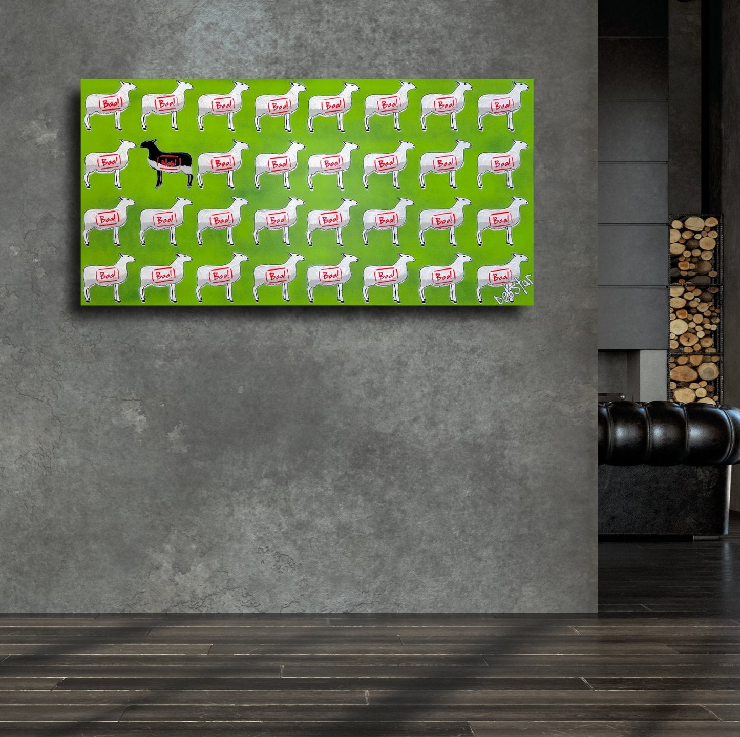 The Black Sheep - Green 2 122cm x 61cm - Gold Coast Gallery Of ArtDeborah Lang