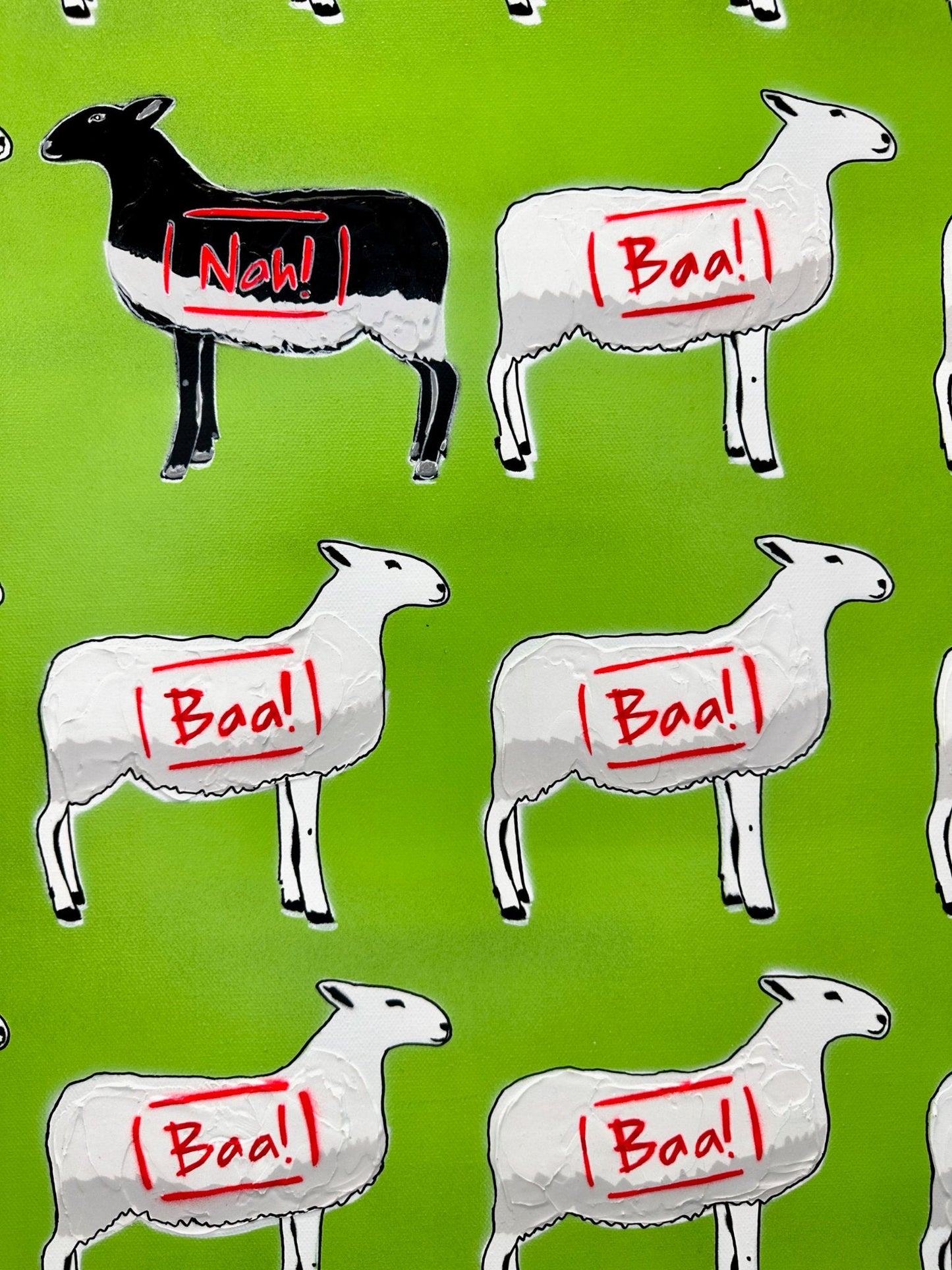 The Black Sheep - Green 2 122cm x 61cm - Gold Coast Gallery Of ArtDeborah Lang