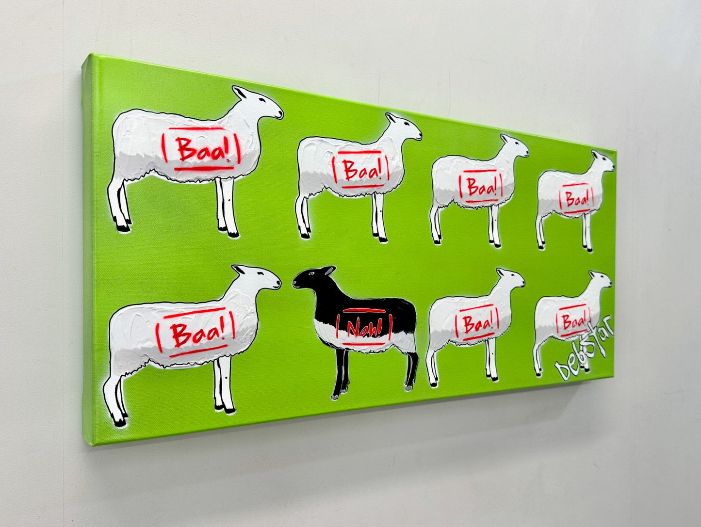 The Black Sheep Green 3 61cm x 30.5cm - Gold Coast Gallery Of ArtDeborah Lang
