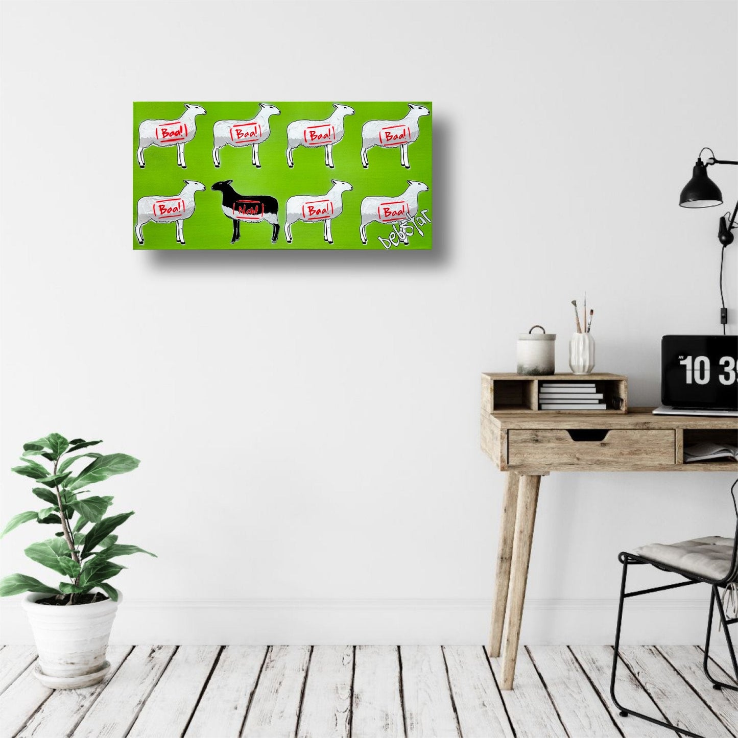 The Black Sheep Green 3 61cm x 30.5cm - Gold Coast Gallery Of ArtDeborah Lang