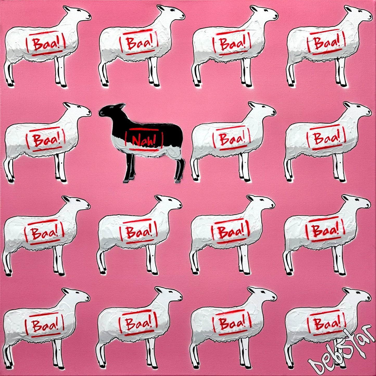 The Black Sheep - Pink - Gold Coast Gallery Of ArtDeborah Lang