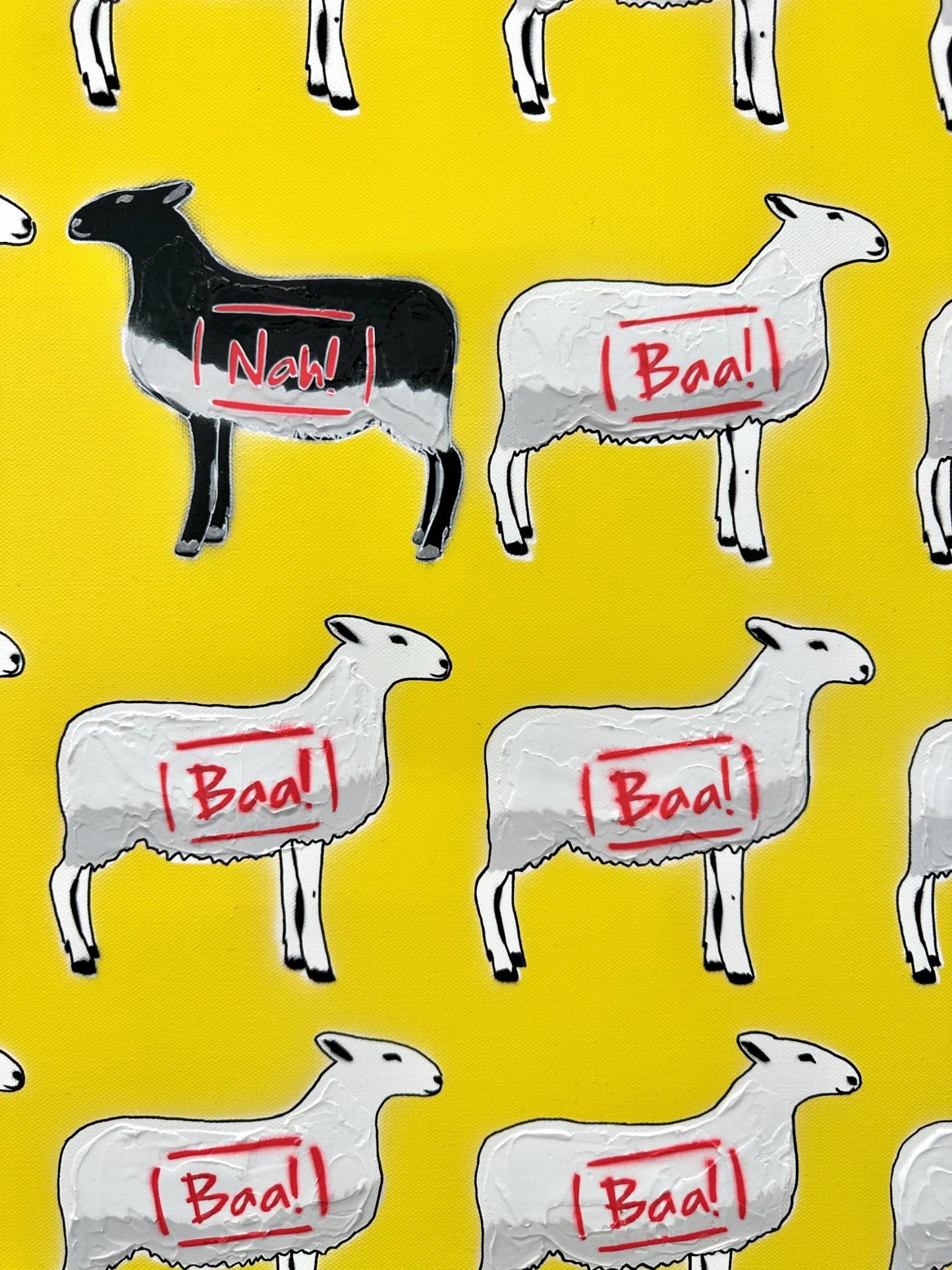 The Black Sheep - Yellow 2 - Gold Coast Gallery Of ArtDeborah Lang