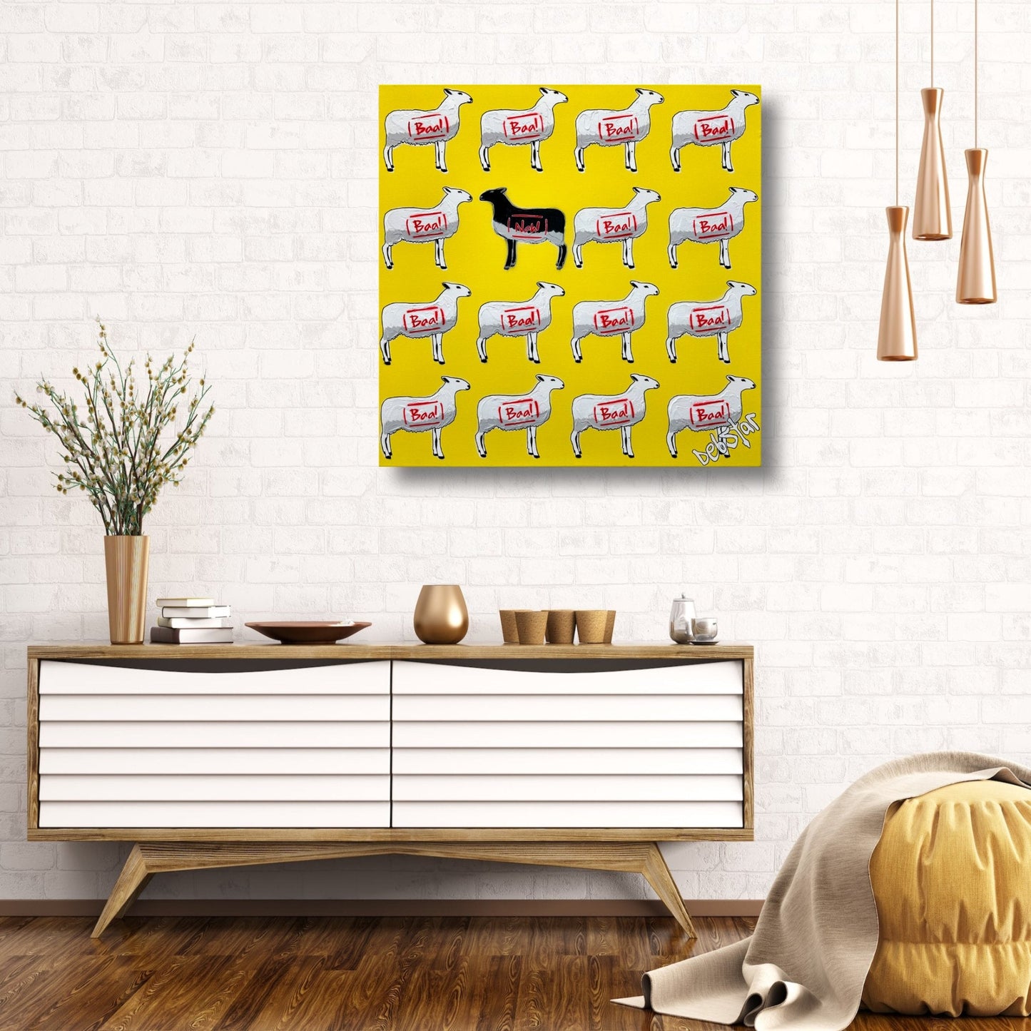 The Black Sheep - Yellow 2 - Gold Coast Gallery Of ArtDeborah Lang