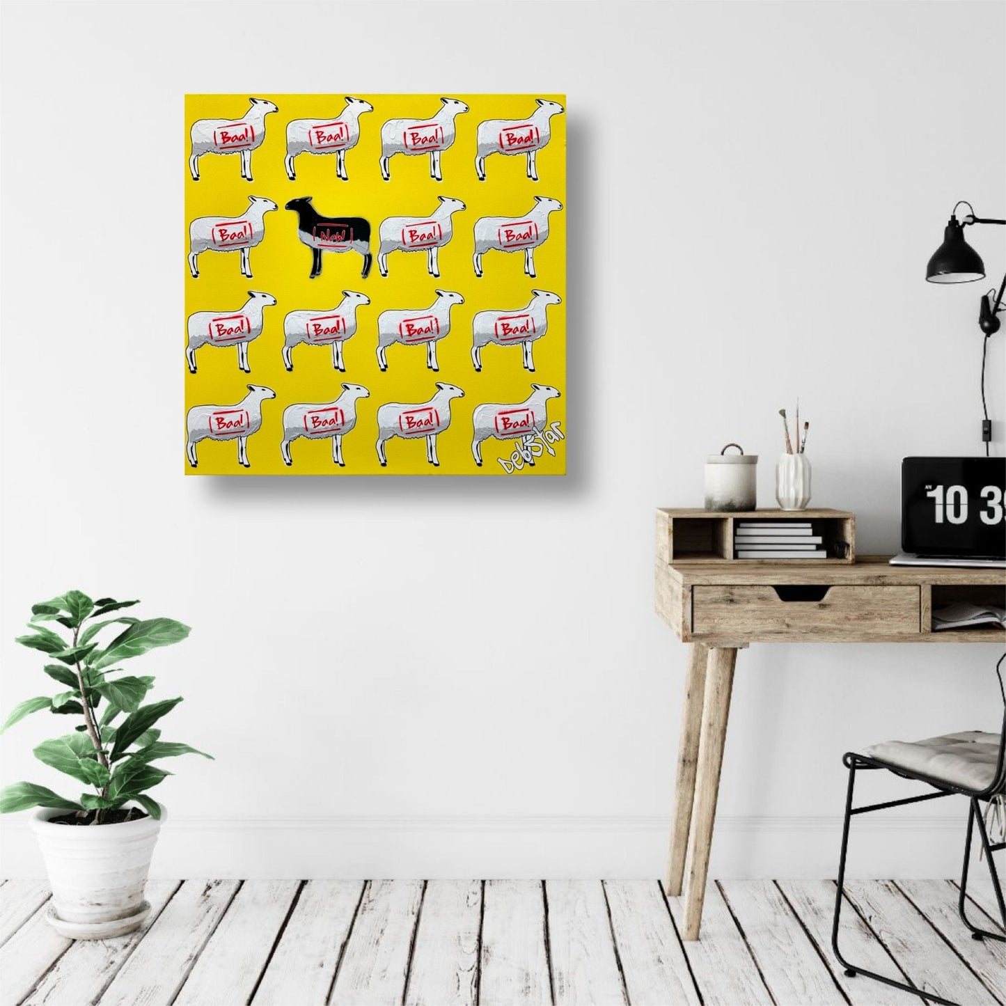 The Black Sheep - Yellow 2 - Gold Coast Gallery Of ArtDeborah Lang