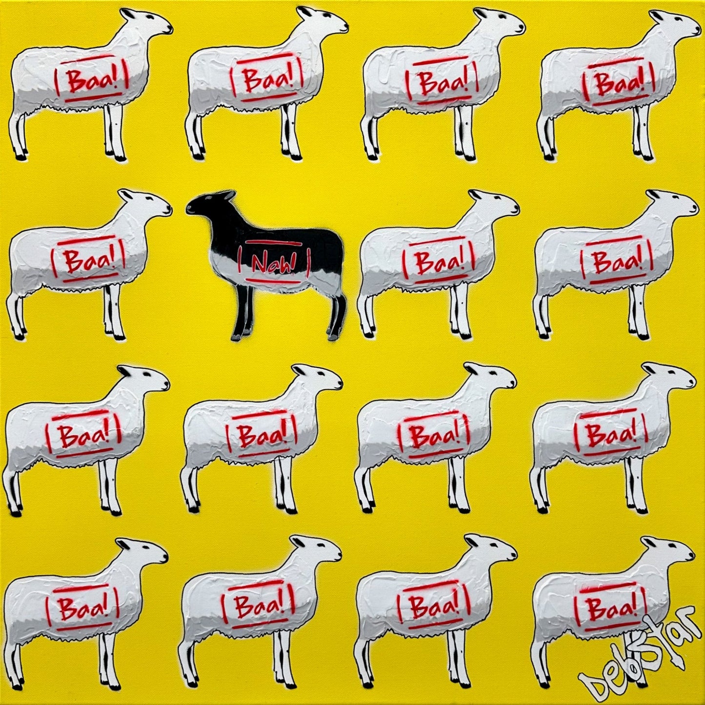 The Black Sheep - Yellow 2 - Gold Coast Gallery Of ArtDeborah Lang