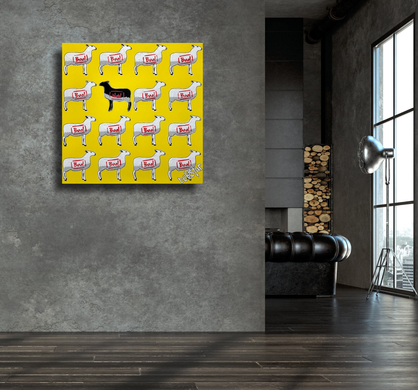 The Black Sheep - Yellow 2 - Gold Coast Gallery Of ArtDeborah Lang