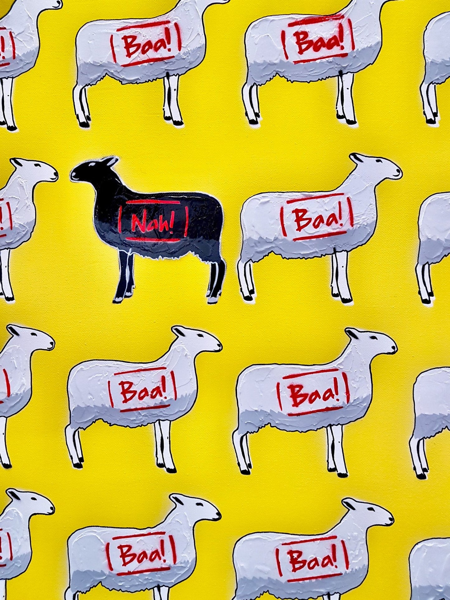 The Black Sheep - Yellow - Original Art - Gold Coast Gallery Of ArtDeborah Lang