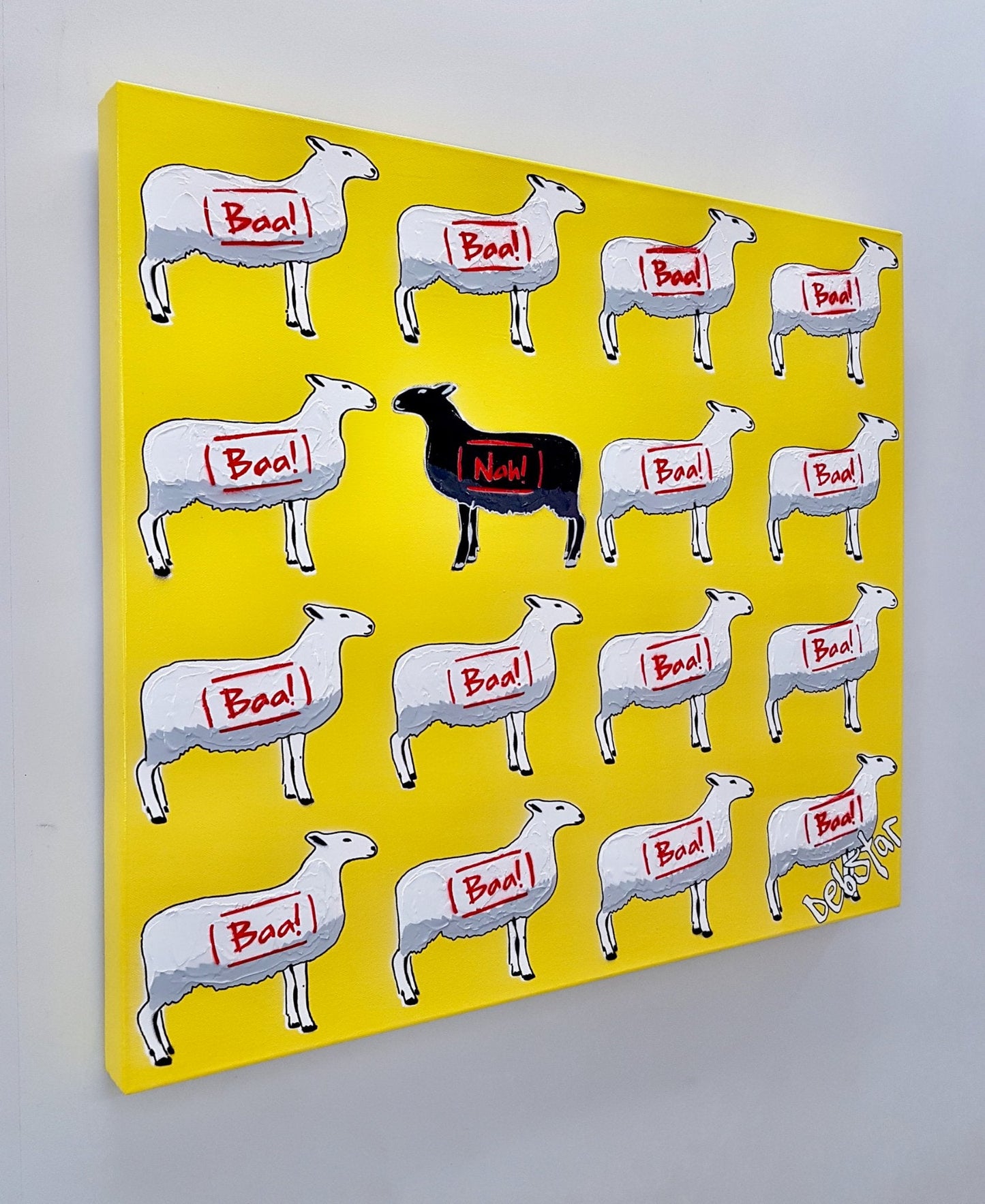 The Black Sheep - Yellow - Original Art - Gold Coast Gallery Of ArtDeborah Lang