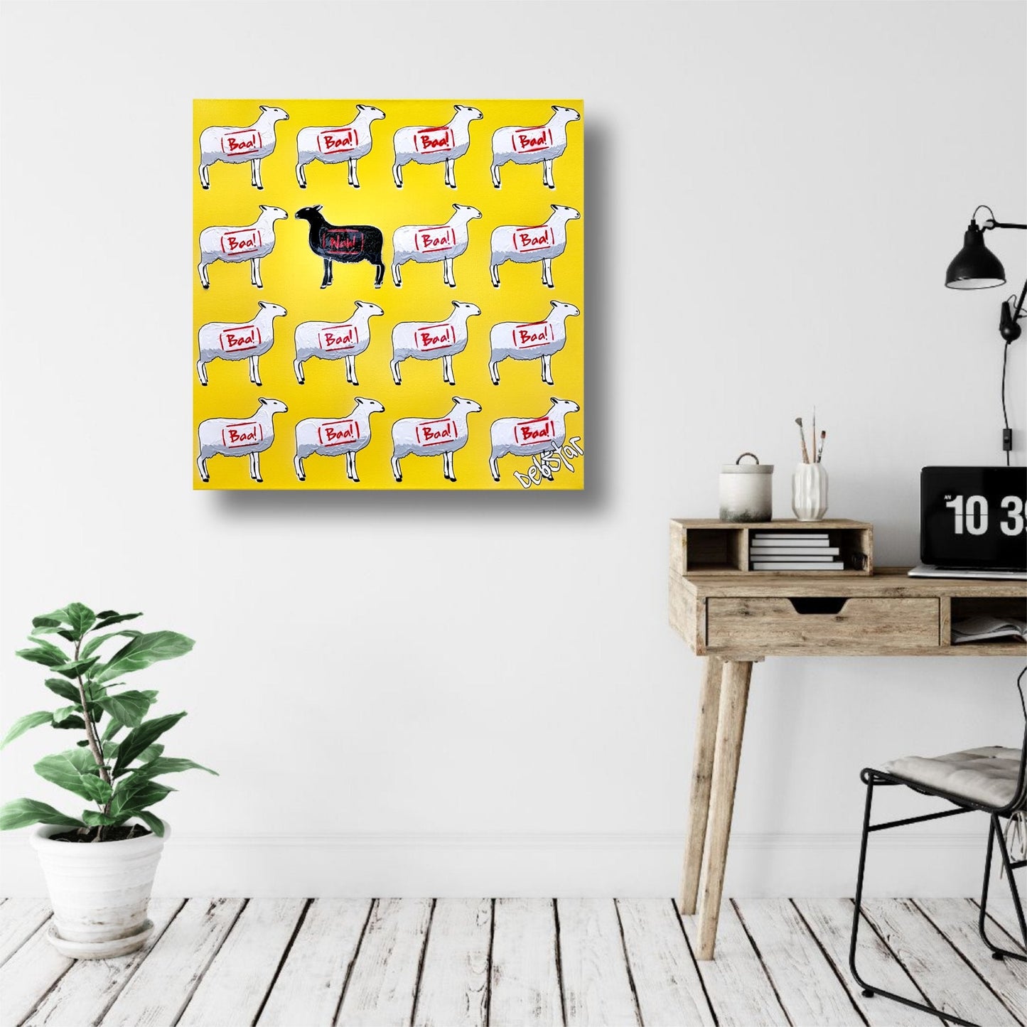 The Black Sheep - Yellow - Original Art - Gold Coast Gallery Of ArtDeborah Lang