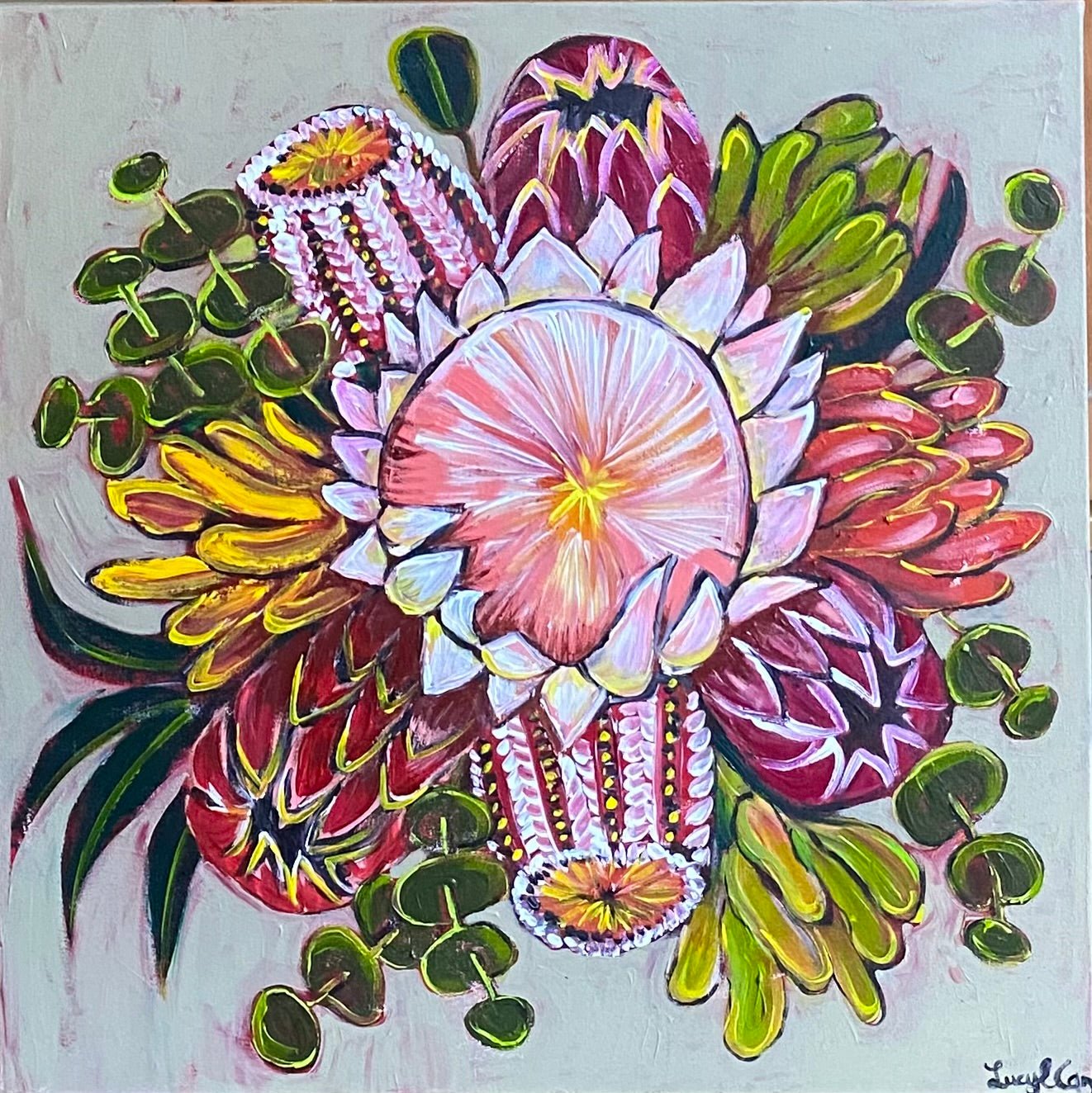 The Protea Bunch - Original Art - Gold Coast Gallery Of ArtLucy Car
