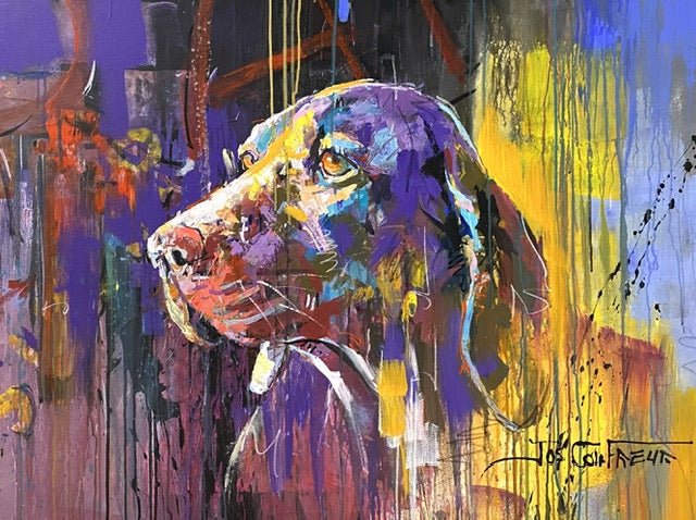 Weimaraner Dog - Original Art - Gold Coast Gallery Of ArtJos Coufreur