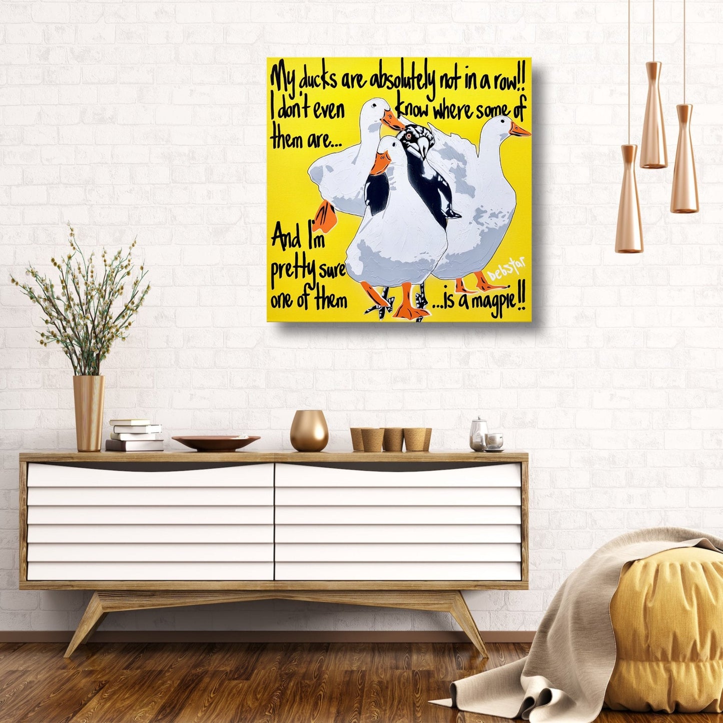 Yellow Ducks in a Row 2 - Gold Coast Gallery Of ArtDeborah Lang