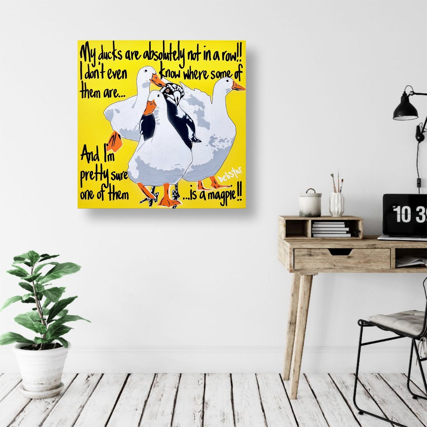 Yellow Ducks in a Row 2 - Gold Coast Gallery Of ArtDeborah Lang