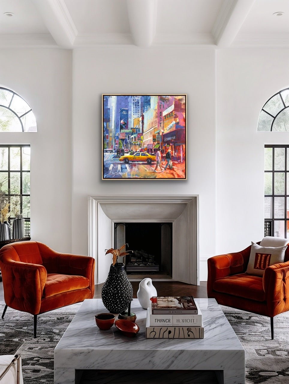 Yellow Taxi in New York City - Original Art - Gold Coast Gallery Of ArtJos Coufreur