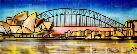 Sydney Harbour Bridge and Opera House at Sunset - Original Art - 1