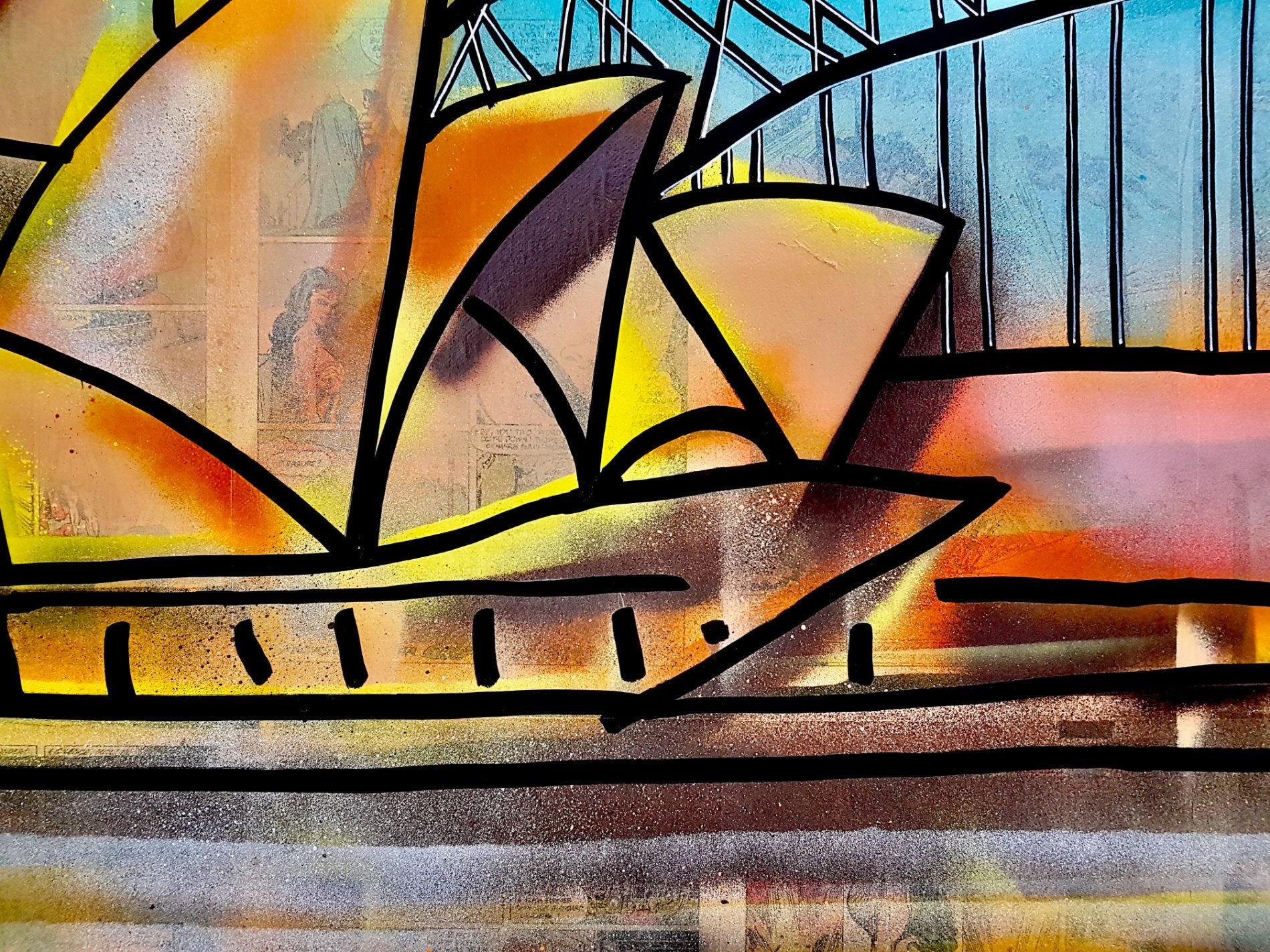 Sydney Harbour Bridge and Opera House at Sunset - Original Art - 4