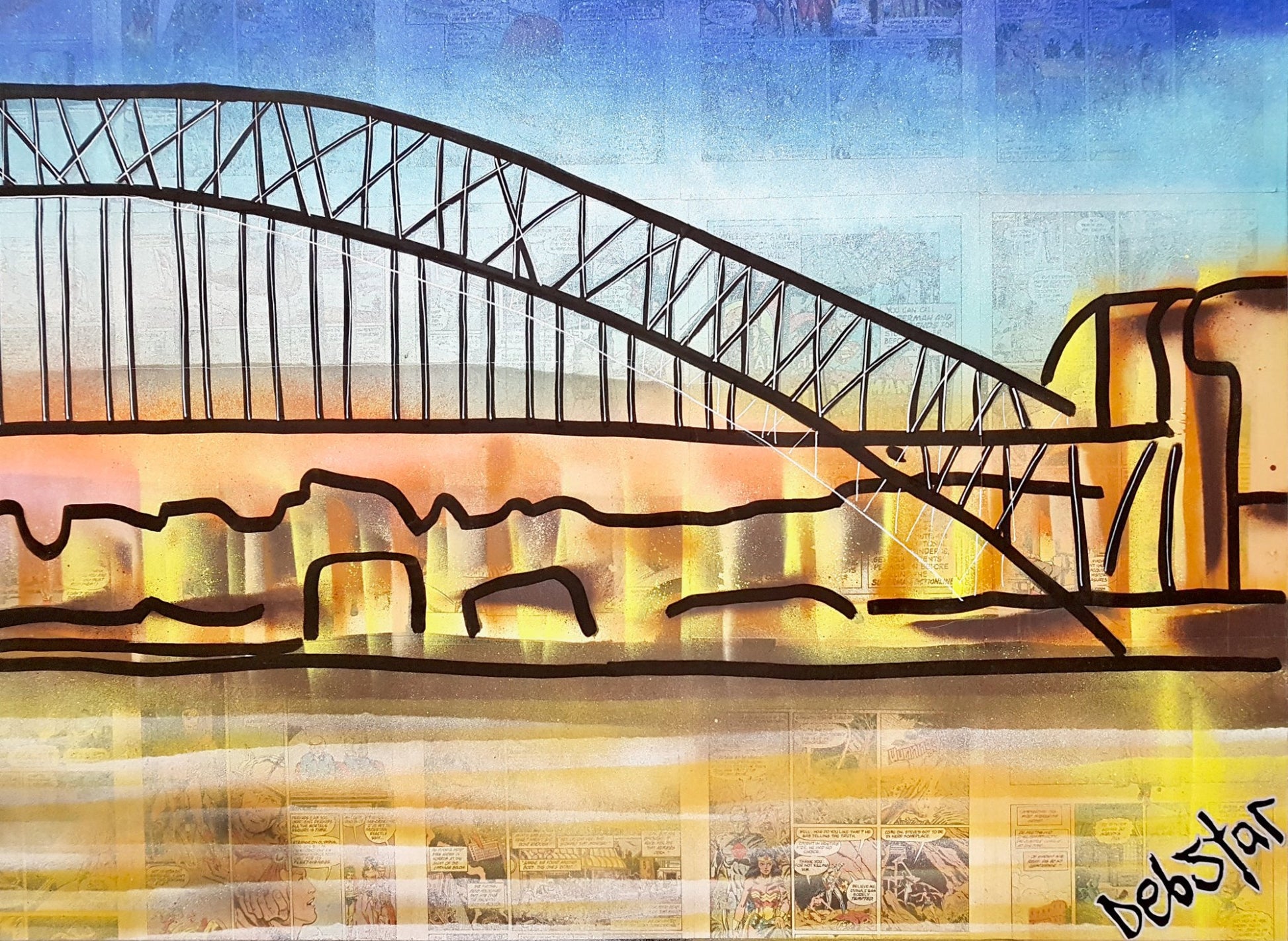 Sydney Harbour Bridge and Opera House at Sunset - Original Art - 5