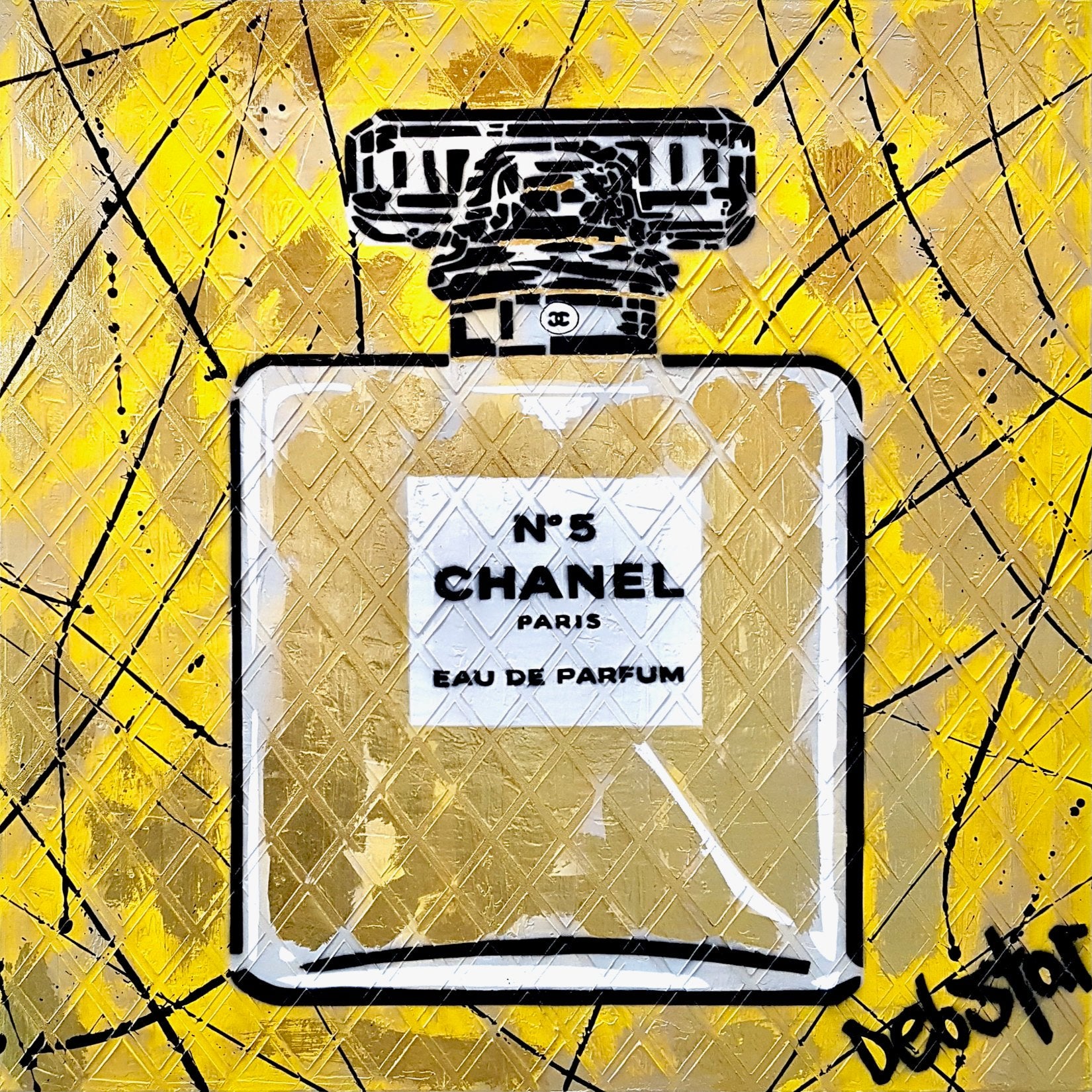 Chanel No 5 Perfume Bottle - Yellow XL - Original Art - 1