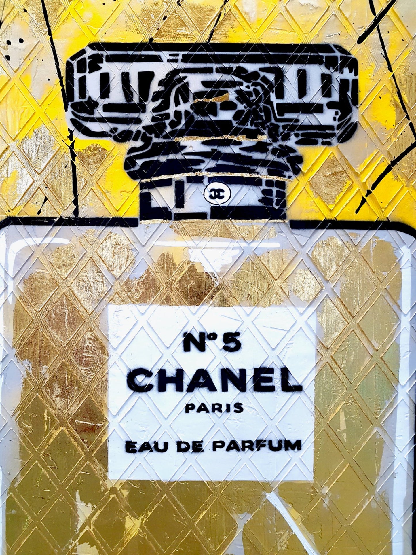 Chanel No 5 Perfume Bottle - Yellow XL - Original Art - 3