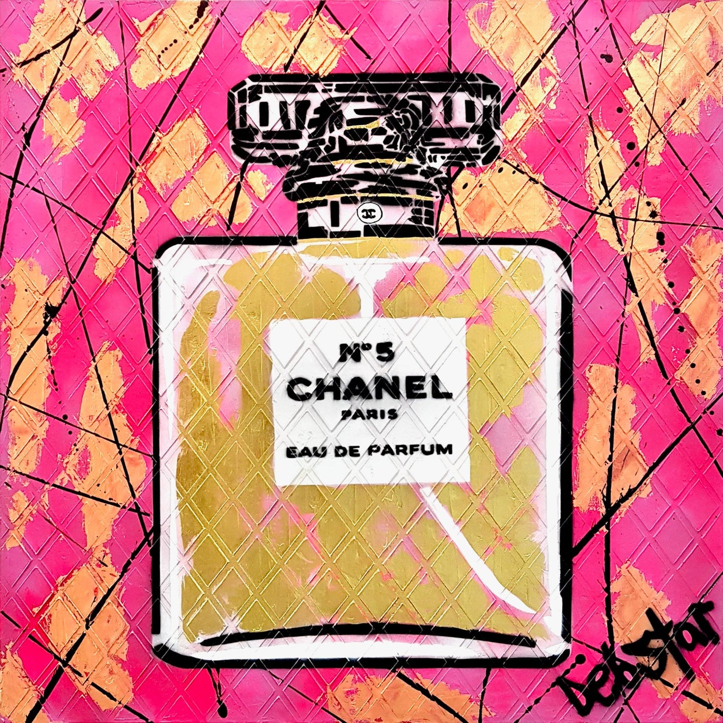 Chanel No 5 Perfume Bottle - Pink XL - Original Art - 1