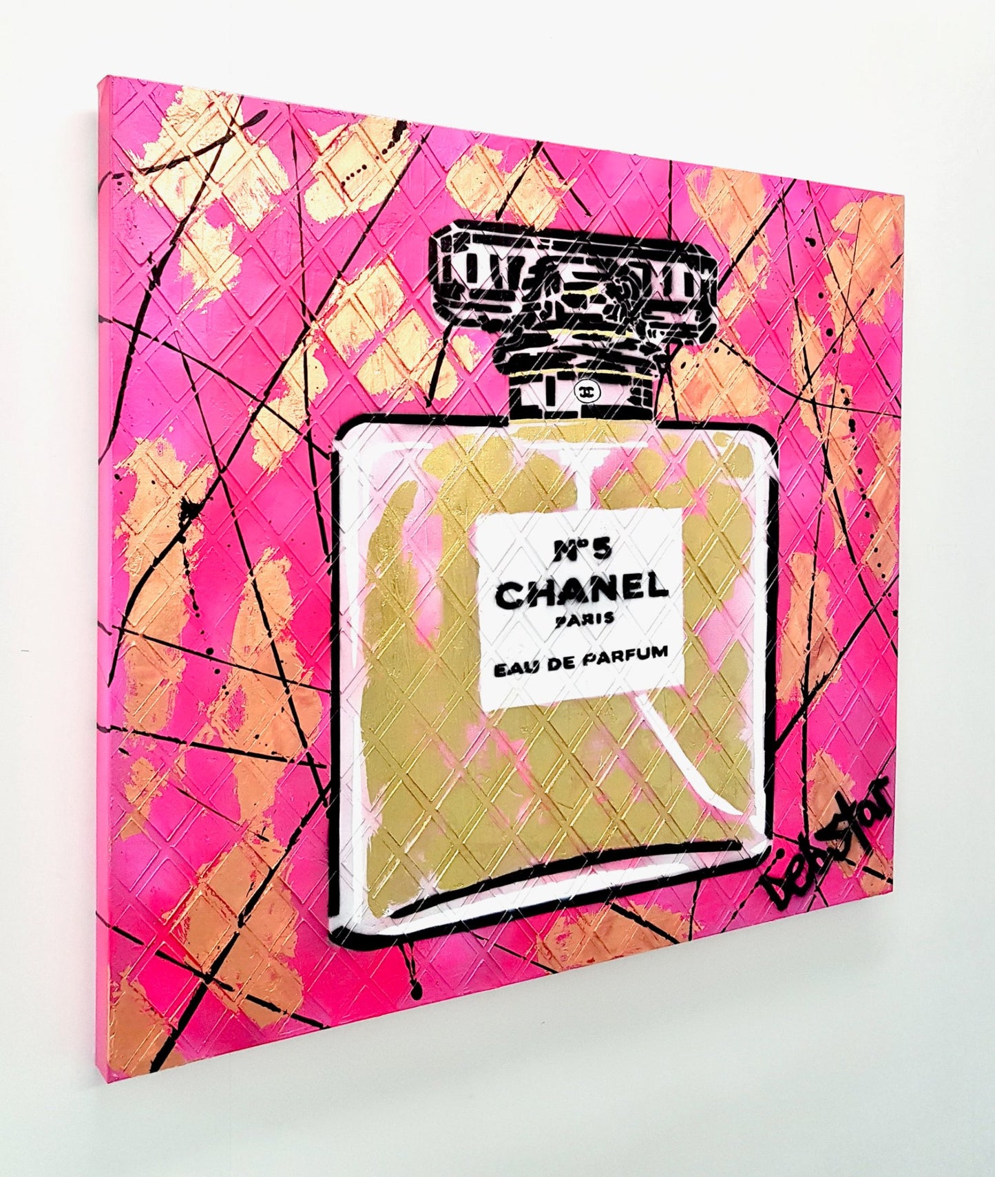 Chanel No 5 Perfume Bottle - Pink XL - Original Art - 3