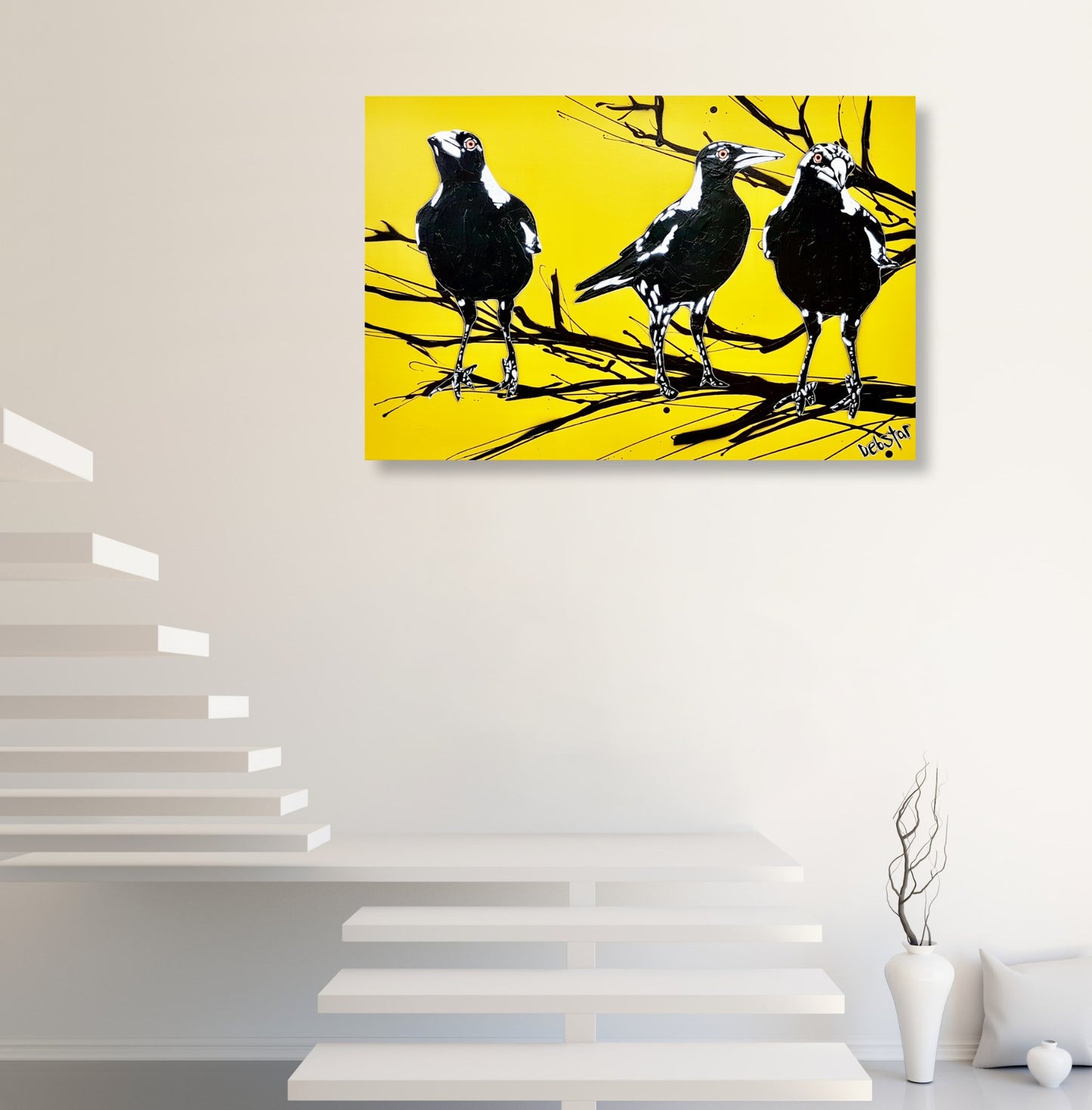 Magpie Street Birds! Yellow - Original Art - 5