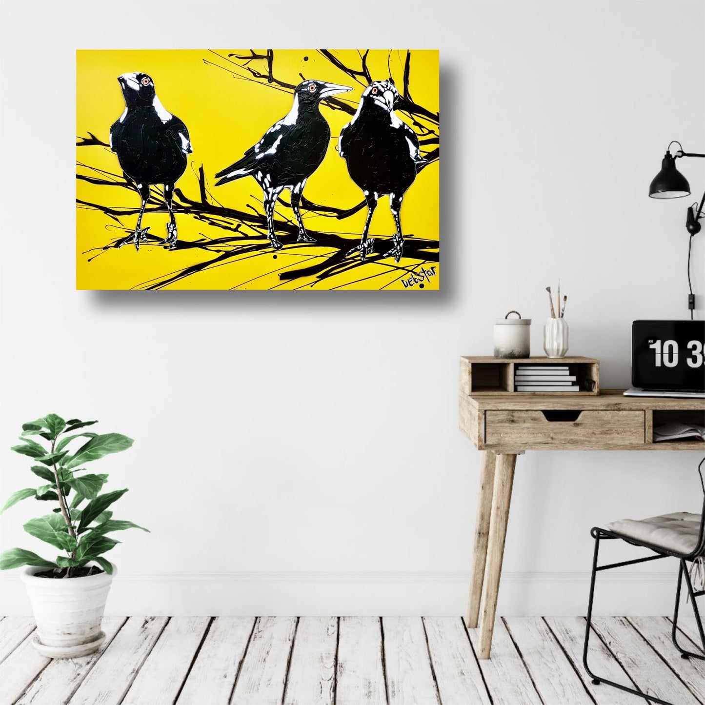 Magpie Street Birds! Yellow - Original Art - 6