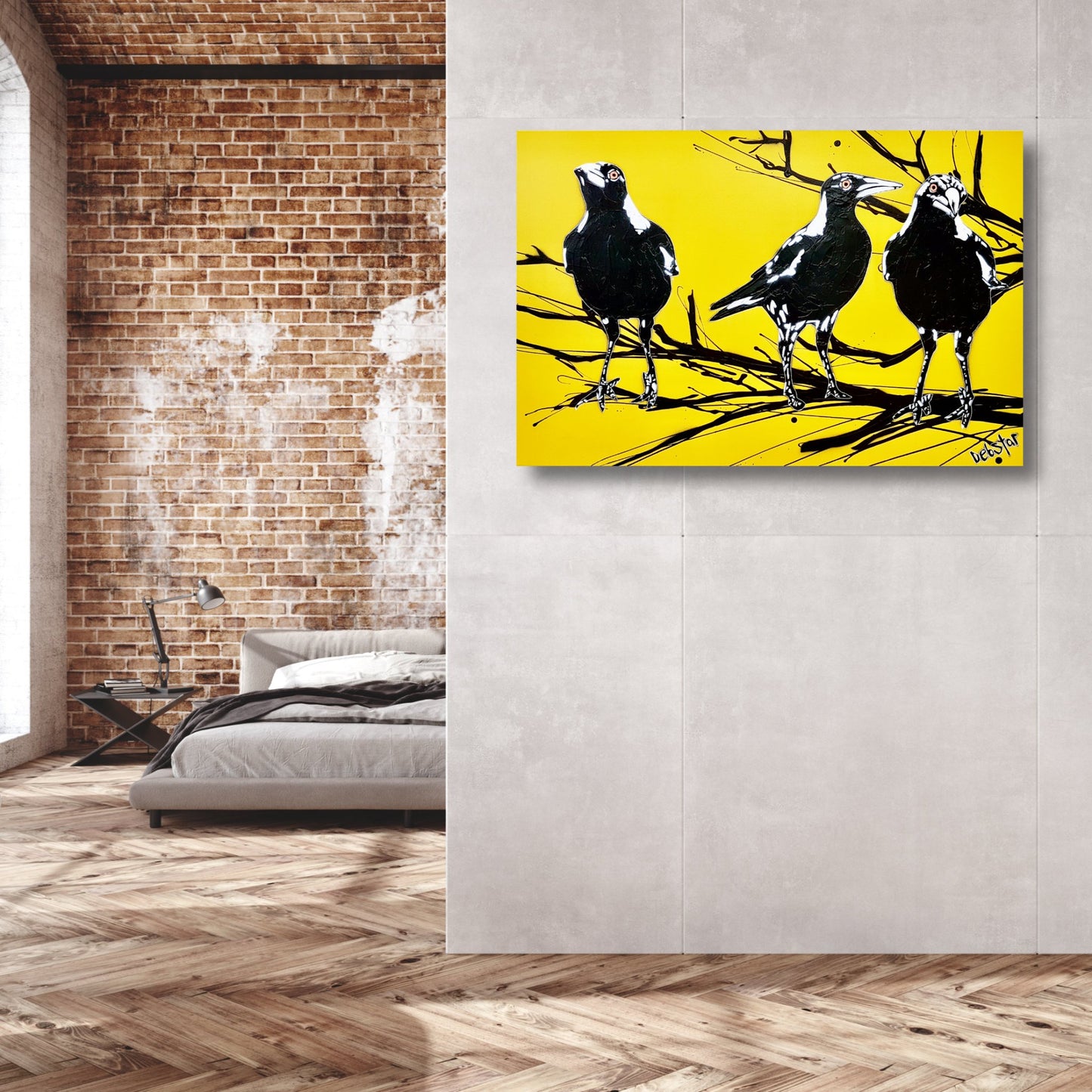 Magpie Street Birds! Yellow - Original Art - 7