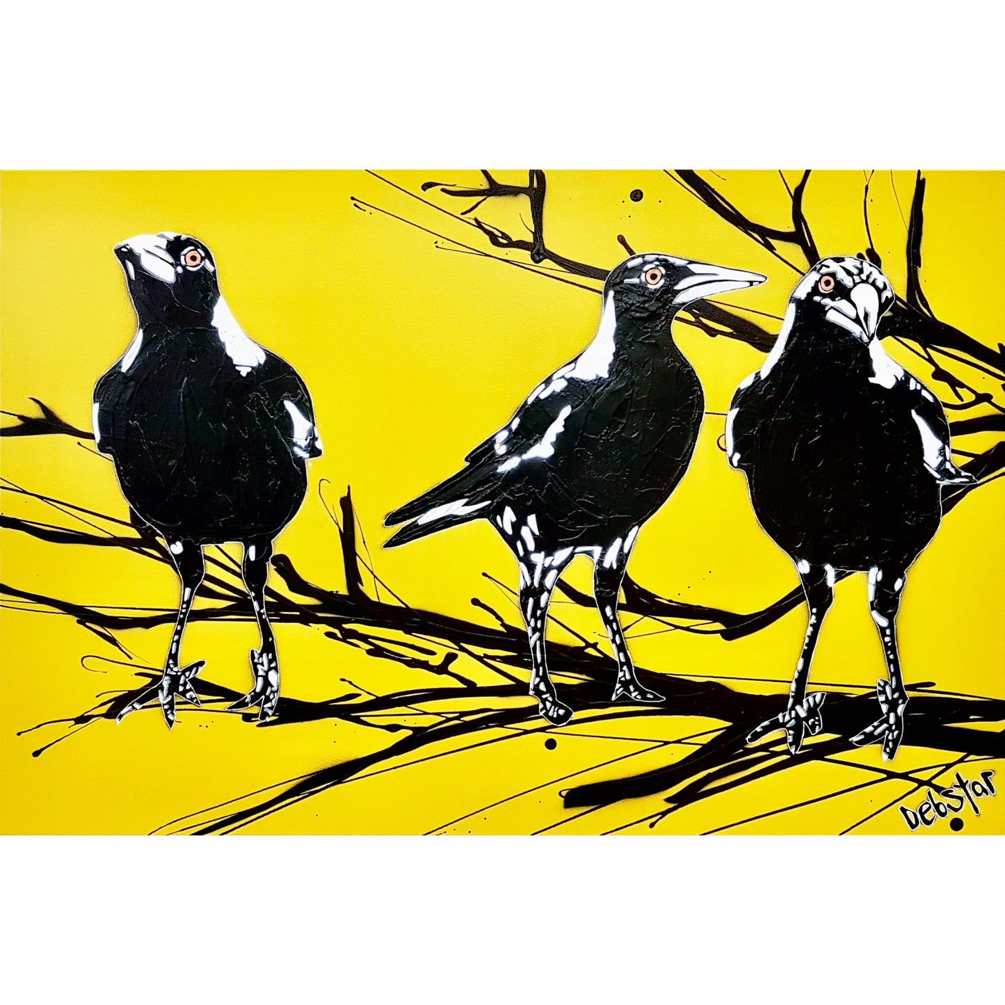 Magpie Street Birds! Yellow - Original Art - 8