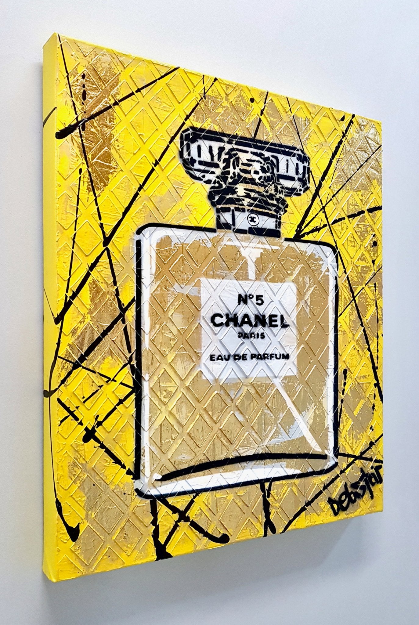 Chanel No 5 Perfume Yellow -Original Art - 3