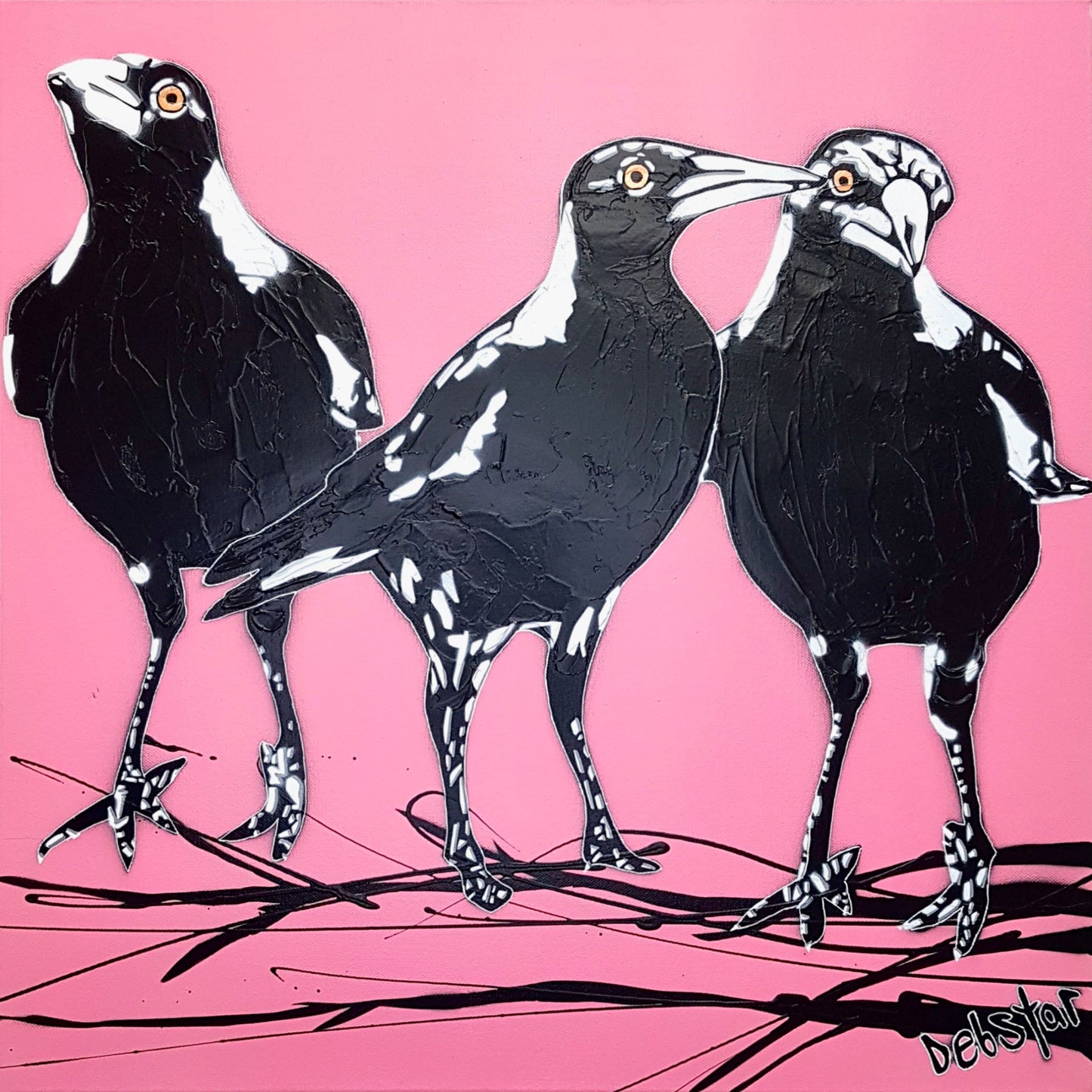 Magpies 3's Trouble Pink Pop 3 - Original Art - 1