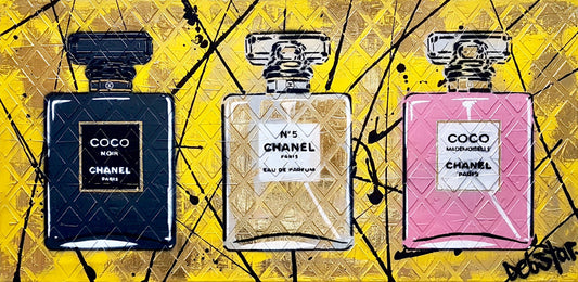 Coco Chanel Perfume Collection Yellow - Original Art - 1