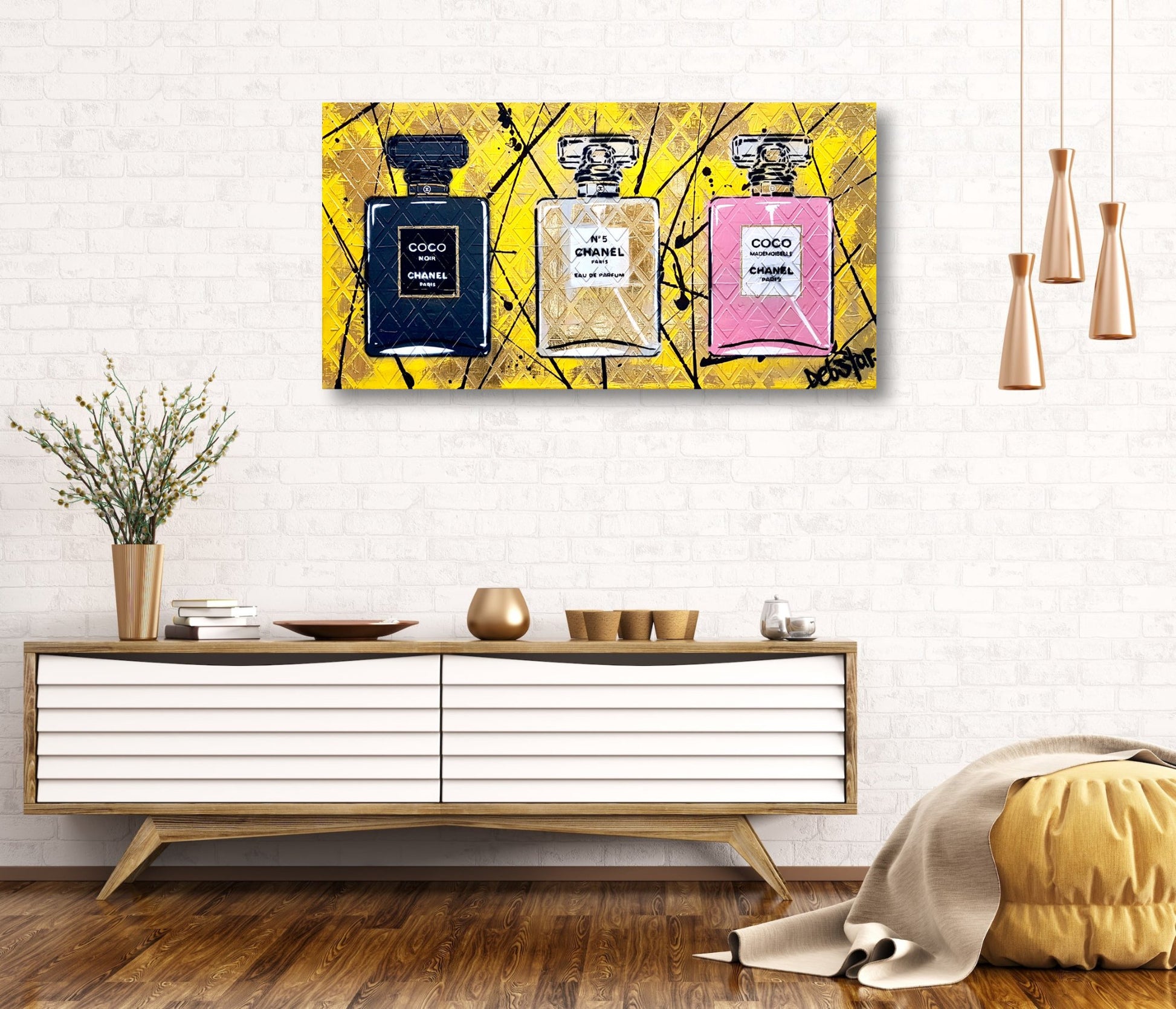 Coco Chanel Perfume Collection Yellow - Original Art - 2