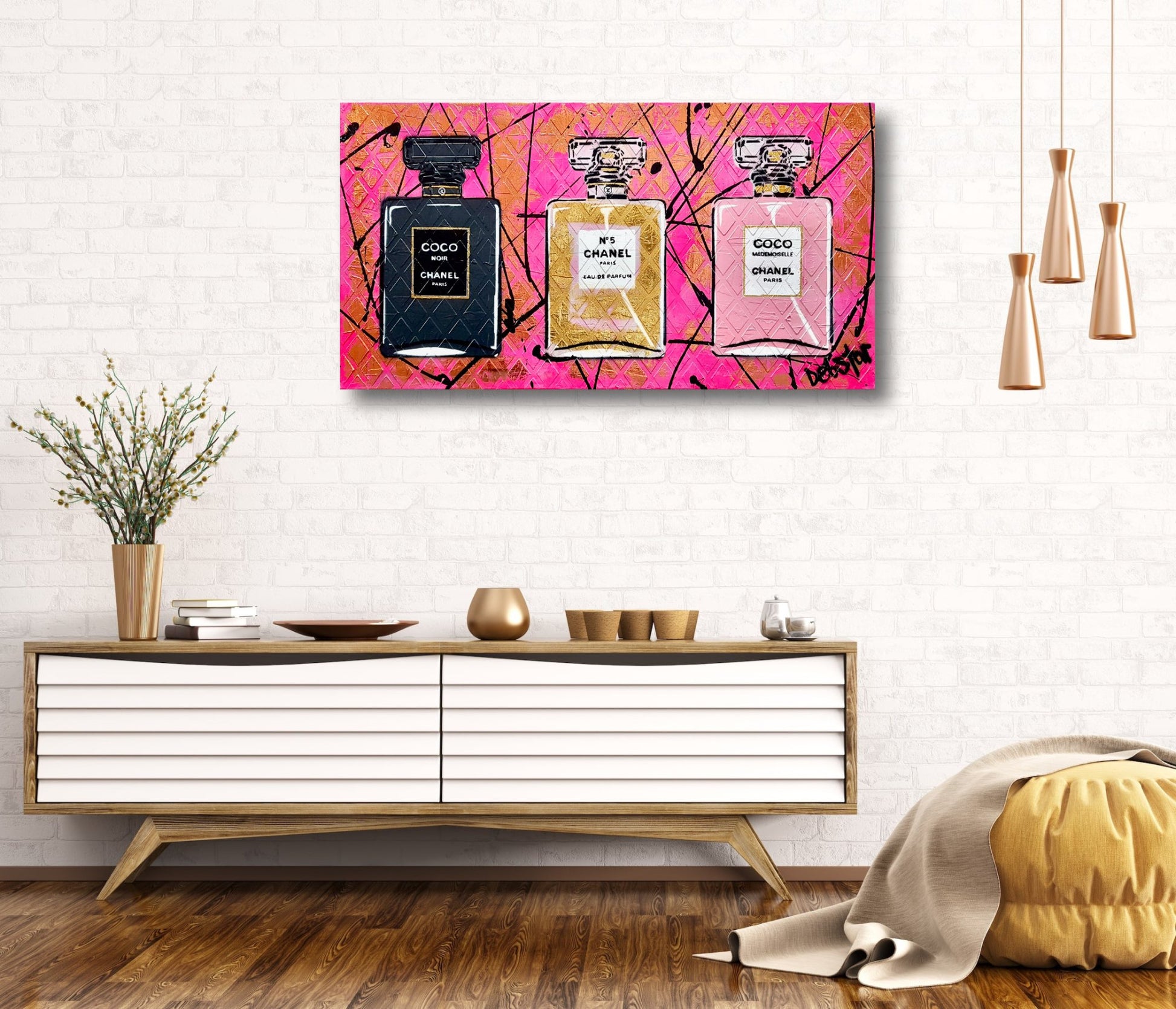 Coco Chanel Perfume Collection Pink - Original Art - 2