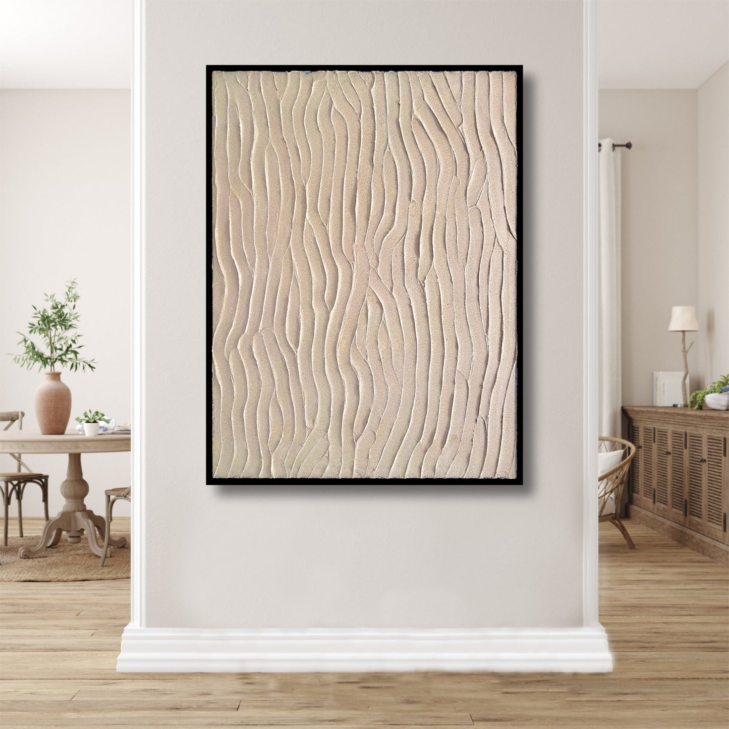 Sand Ripples 2 - Heavily Textured Abstract on Canvas Framed - 2