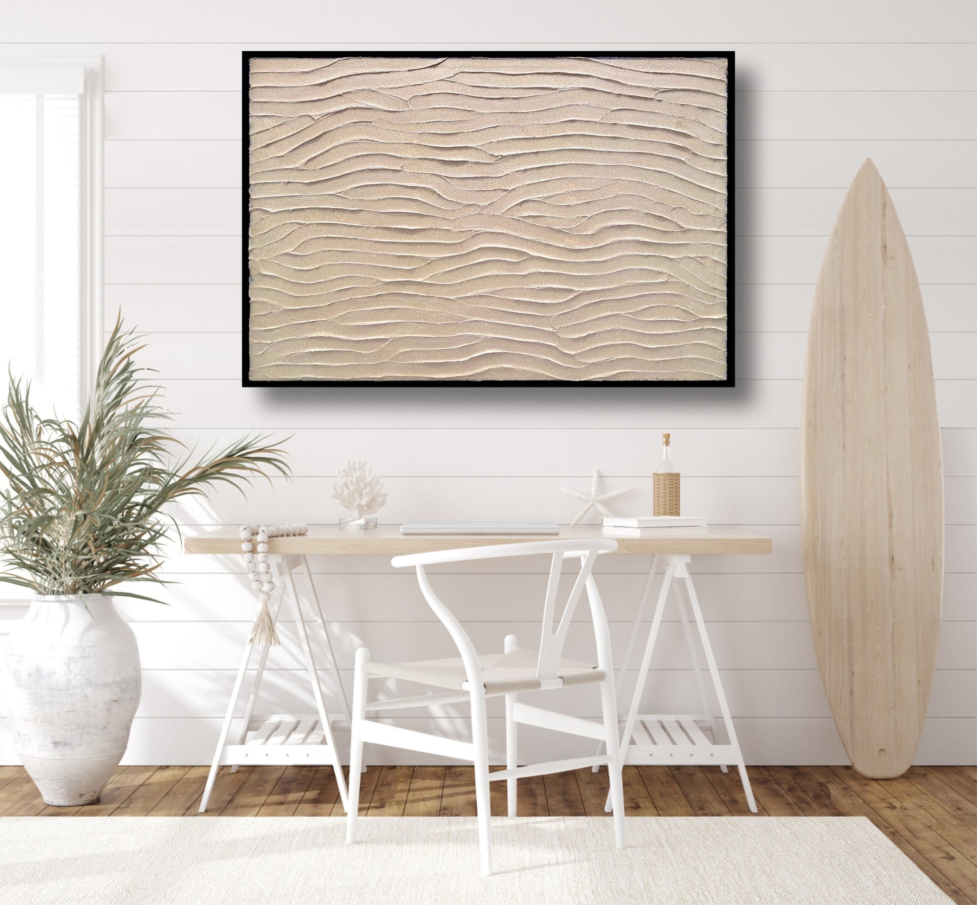 Sand Ripples 2 - Heavily Textured Abstract on Canvas Framed - 5