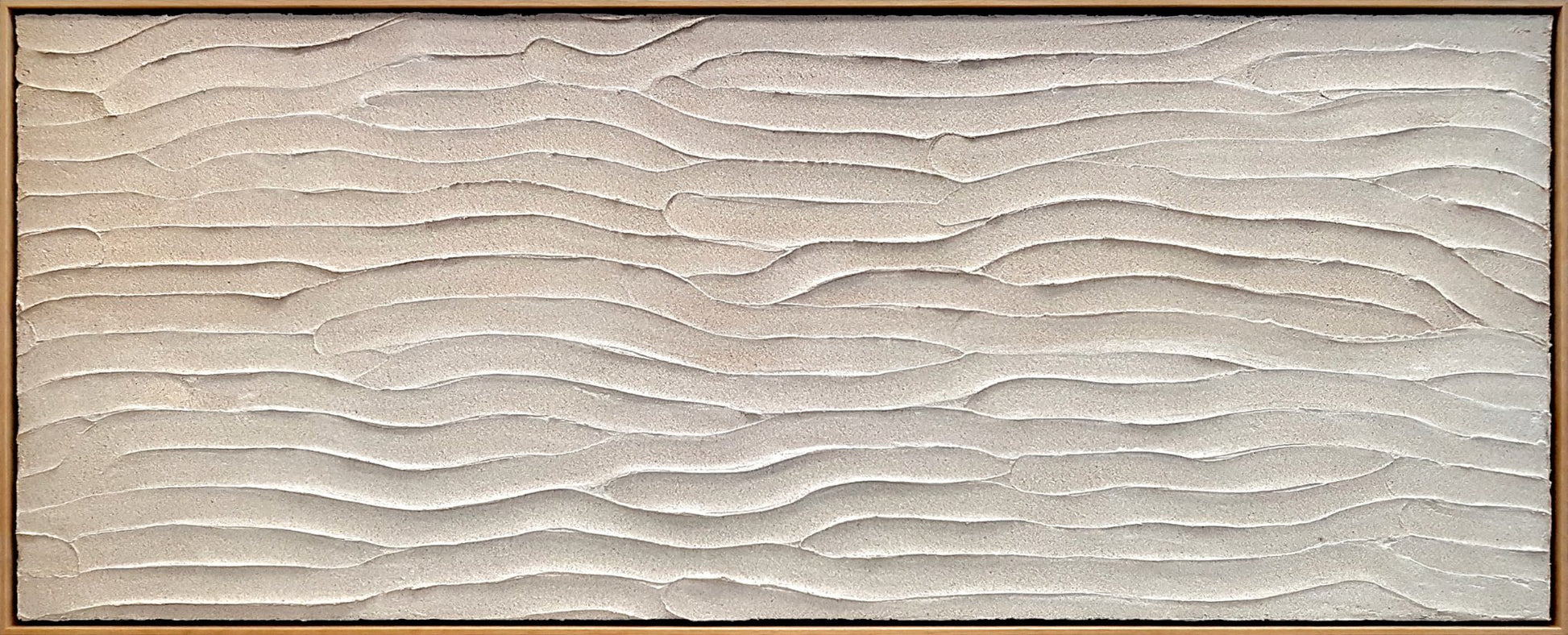 Sand Ripples Panoramic - Heavily Textured Abstract on Canvas Framed - 1