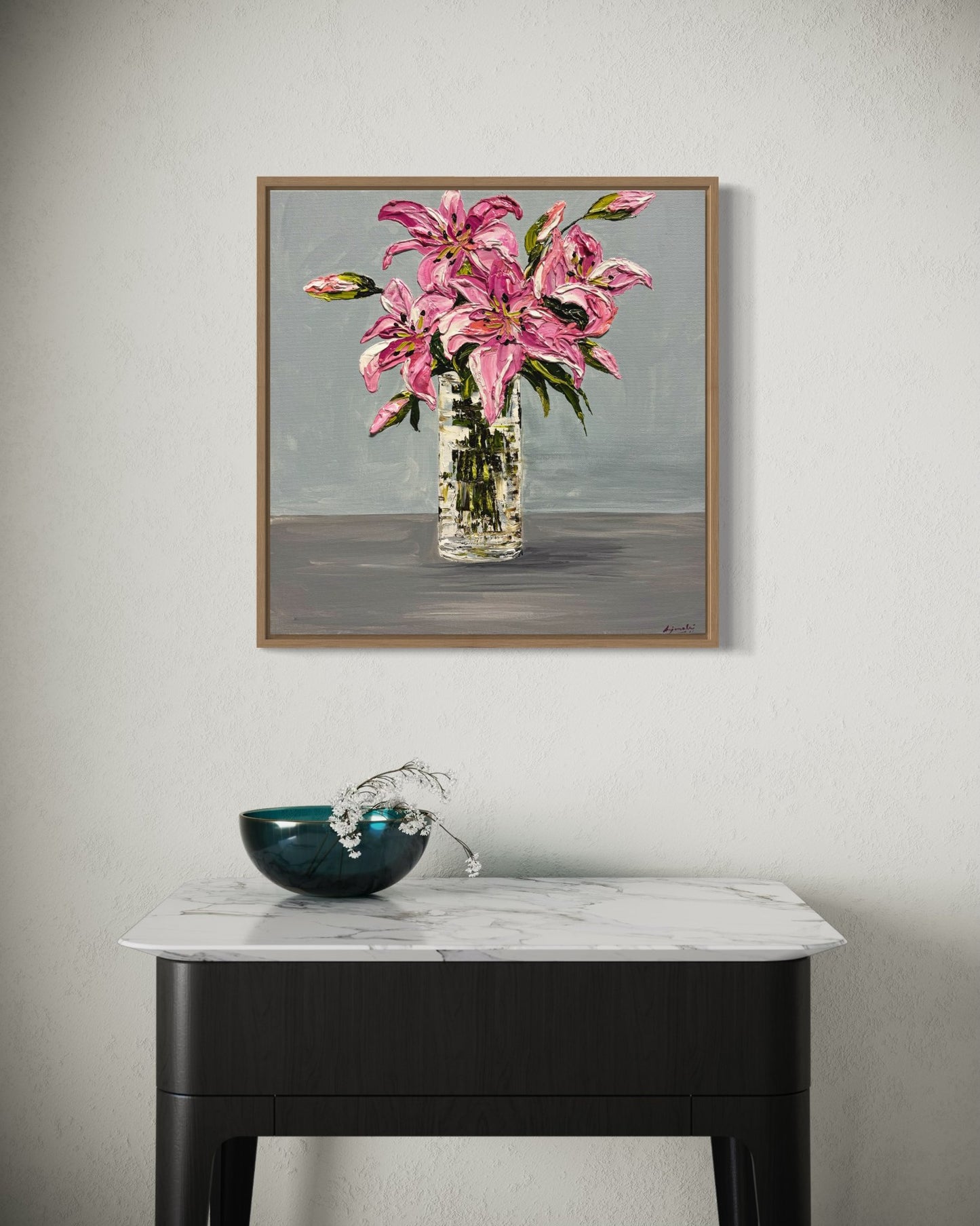 Lilies in glass vase - Original Art - 2