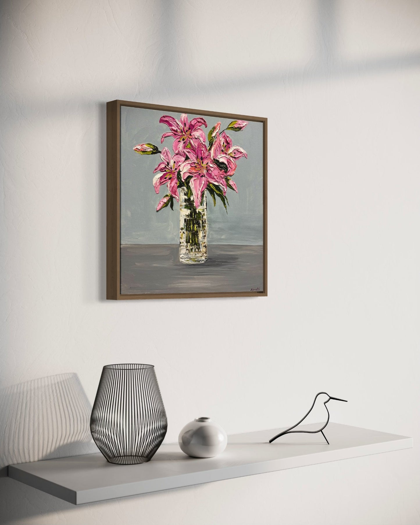 Lilies in glass vase - Original Art - 5