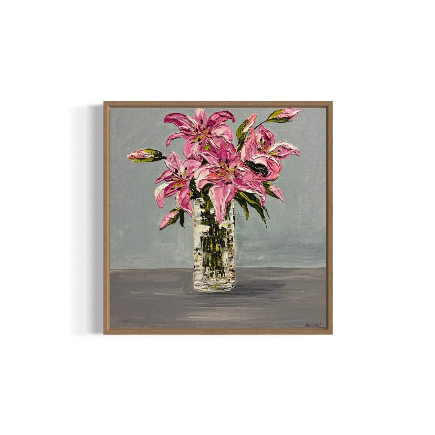 Lilies in glass vase - Original Art - 6