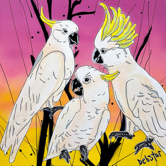 Crackle of Cockatoos Sunrise - Original Art - 1